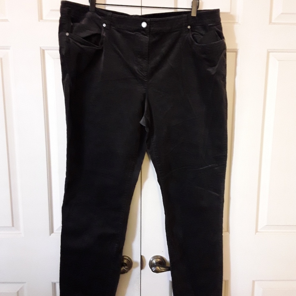 Plus size designer corduroy dark chocolate pants 20w
